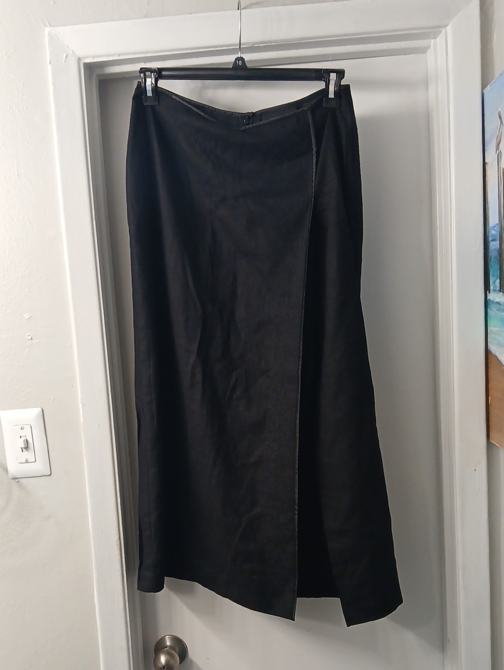 Norton McNaughton Black Maxi Skirt with Side Panel